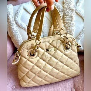 Kate Spade Gold Coast Georgina 2-Way Beige Quilted Crossbody Purse